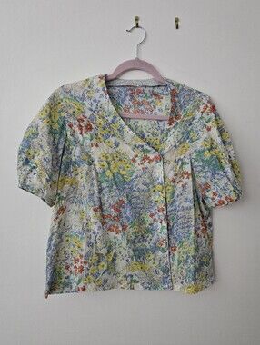 Handmade Asymmetrical Floral Blouse